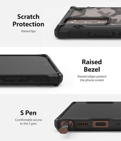 Ringke Fusion X Back Cover Πλαστικό 2mm με Λουράκι Μαύρο (Galaxy Note 20)