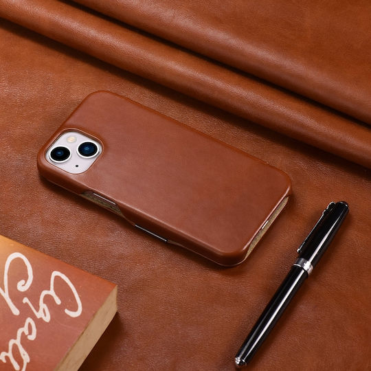 iCarer Metal Clip Vintage Book Δερμάτινο Καφέ (iPhone 13 mini)