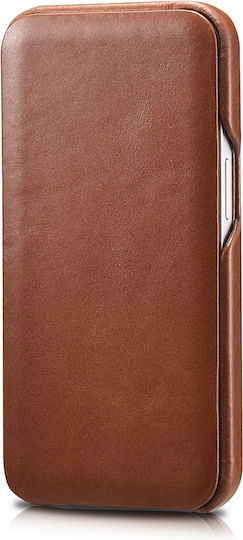 iCarer Curved Edge Vintage Book Δερμάτινο Καφέ (iPhone 13 mini)
