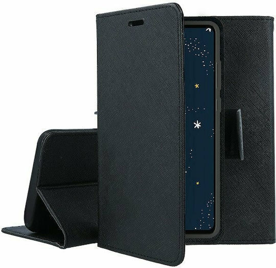 Fancy Портмоне Изкуствена кожа Черен (Huawei P30 Lite)