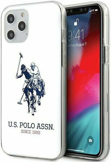U.S. Polo Assn. Big Horse Umschlag Rückseite Kunststoff Weiß (iPhone 12 / 12 Pro)
