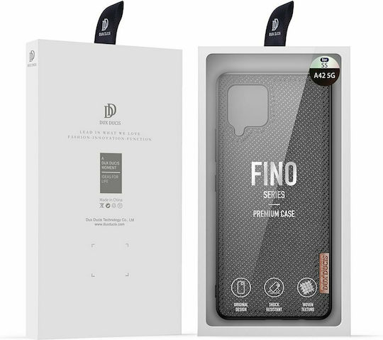 Dux Ducis Fino Umschlag Rückseite Silikon / Stoff Schwarz (Galaxy A42)