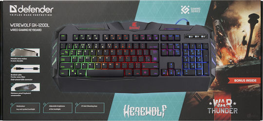 Defender Werewolf GK-120DL Gaming Tastatur mit RGB-Beleuchtung (Englisch US)