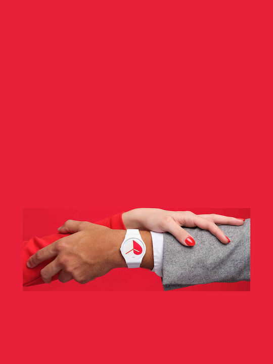 Swatch Half <3 Red Ρολόι Μπαταρίας με Καουτσούκ Λουράκι Swatch Half <3 Red Ρολόι Μπαταρίας με Καουτσούκ Λουράκι