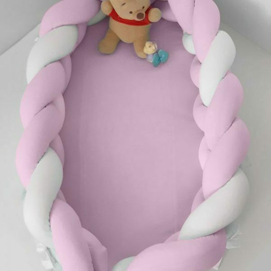 Baby Oliver Baby Nest With Detachable Tassel 200cm White/PInk