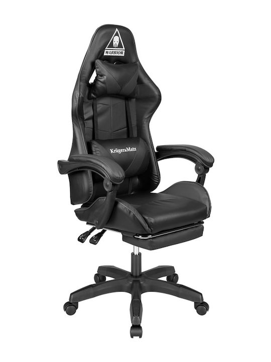 Kruger & Matz Warrior GX-150 Gaming Stuhl mit Fußstütze Schwarz
