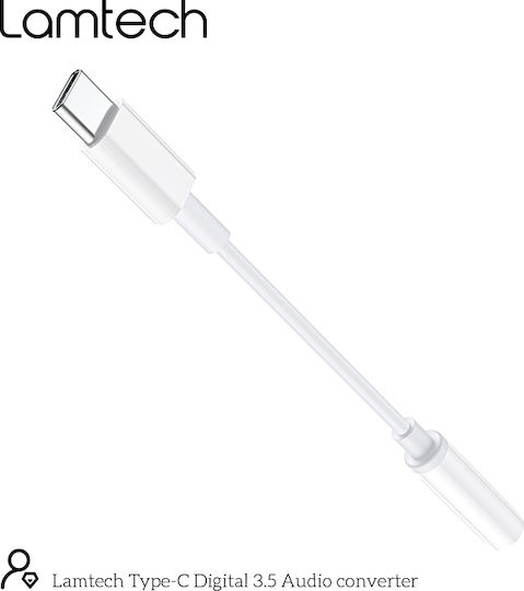 Lamtech Convertor USB-C masculin în 3.5mm feminin Alb 1buc LAM023831