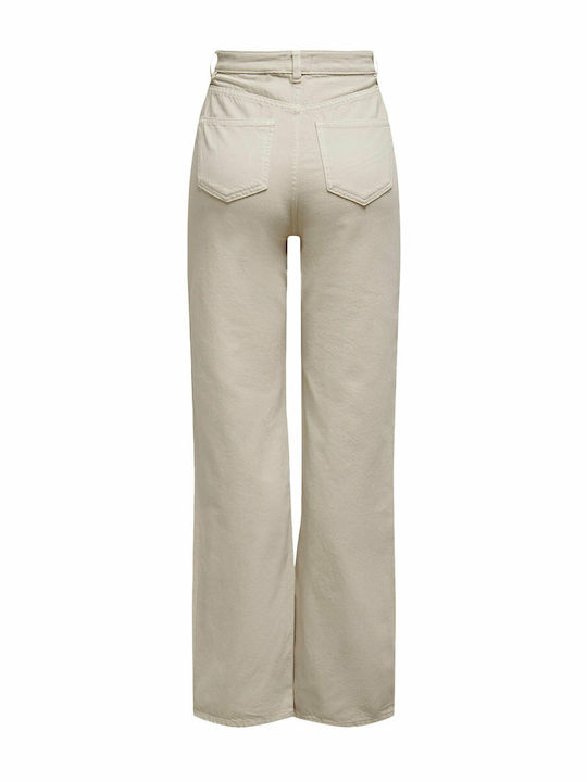 Camille-Milly High Waist Women's Jean Trousers in Regular Fit Silver Lining