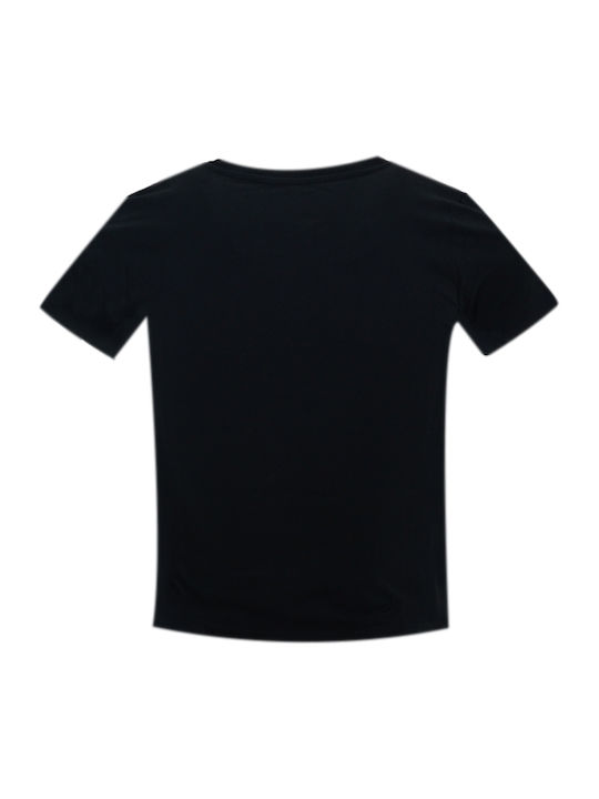 Κοντομάνικο Crop Top Μαύρο