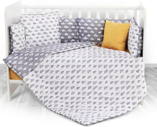 Lorelli Set Für Krippe Lilly Ranforce Clouds Gray 4Stück