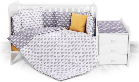 Lorelli Set Für Krippe Lilly Ranforce Clouds Gray 4Stück