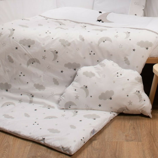 abo Baby Crib Bedding Set Moon with Dome 9pcs White