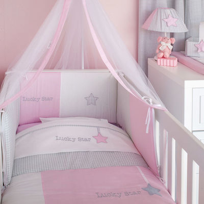 Baby Oliver Baby Crib Bedding Set Lucky Star Des. 308 6pcs Pink