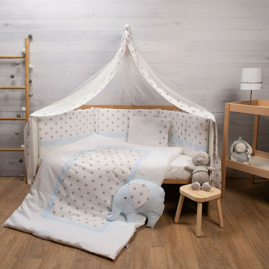 abo Set Für Krippe Elephant Blau 9Stück