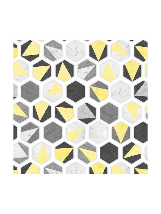 Lino Home Dekorativer Kissenbezug Hexagon aus 100% Baumwolle 201 Yellow 45x45cm.