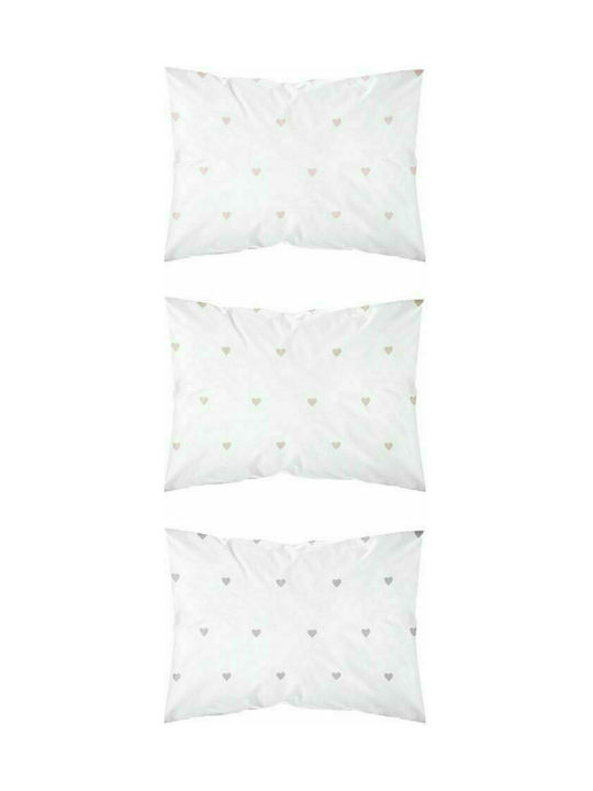 Borea Sheet Set Single Cotton Hearts Beige 160x240cm 2pcs