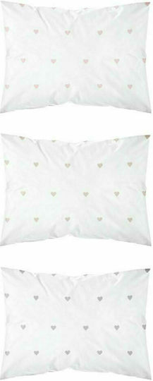 Borea Seturi de cearșafuri Single Bumbac Hearts Bej 160x240cm 2buc
