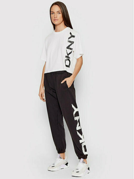 Pantaloni de trening pentru femei cu elastic Negru