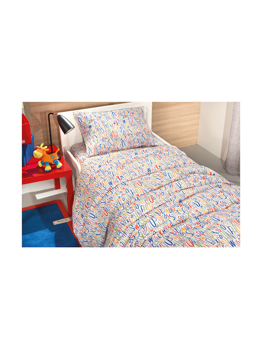 Saint Clair Sheet Set Single Cotton Letters Multi 160x250cm 3pcs
