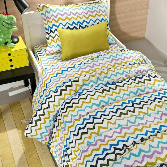 Saint Clair Σετ Σεντόνια Μονά Βαμβακερά Funny Multi 160x250cm 3τμχ