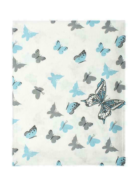 Dimcol Sheet Set Single Cotton Butterfly 56 Sky Blue 160x240cm 2pcs