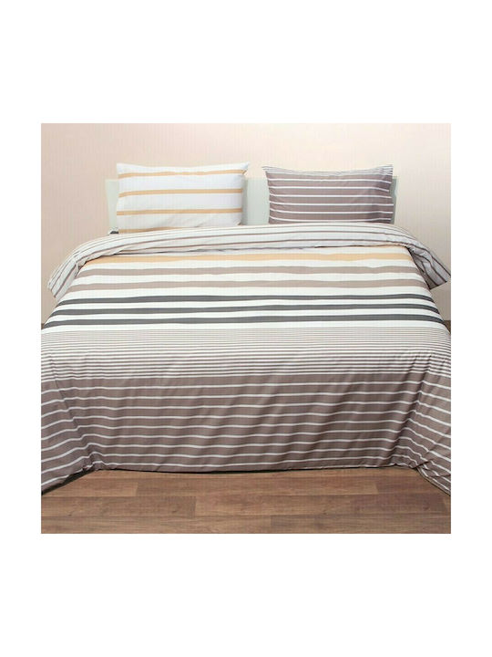 Viopros Σετ Σεντόνια Μονά Βαμβακερά Κίτρινο 165x265cm 3τμχ