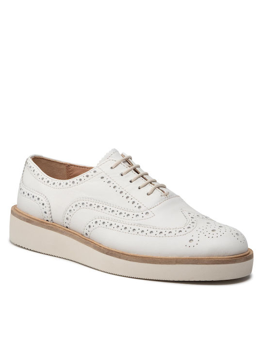 Clarks Baille Women's Leather Oxford Shoes White