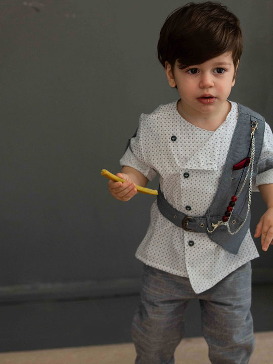 Bonito Baby Βαπτιστικό Κοστούμι Μπλε 5τμχ Bonito Baby Βαπτιστικό Κοστούμι Μπλε 5τμχ