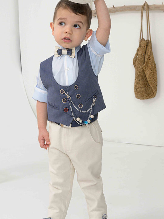 Bonito Baby Βαπτιστικό Κοστούμι Μπλε 5τμχ Bonito Baby Βαπτιστικό Κοστούμι Μπλε 5τμχ