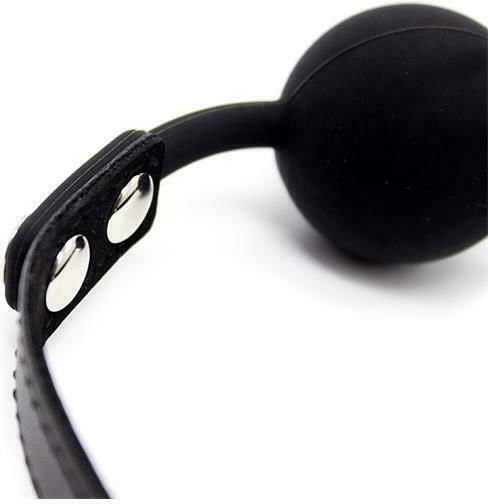 Fetish Addict Adjustable Silicone Gag Ball Cagulă 4cm Black