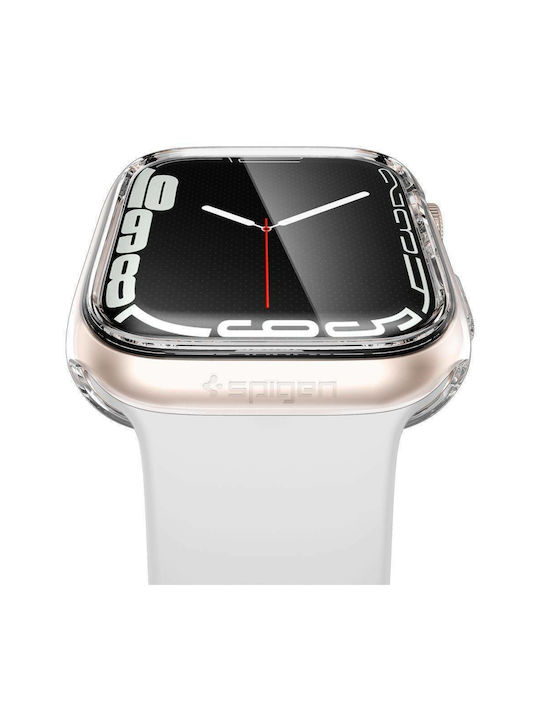Spigen Ultra Hybrid Silicone Case with Glass in Transparent color for Apple Watch 45mm