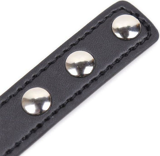 Fetish Addict Adjustable Collar with Heart Shaped Hoop Κολάρο 41.5cm σε Μαύρο Χρώμα