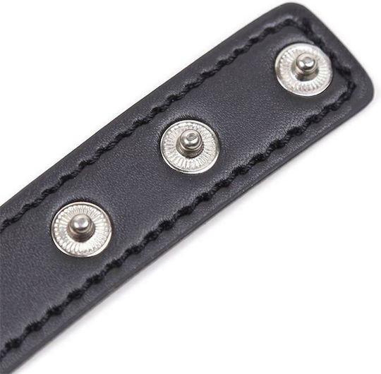 Fetish Addict Adjustable Collar with Heart Shaped Hoop Κολάρο 41.5cm σε Μαύρο Χρώμα