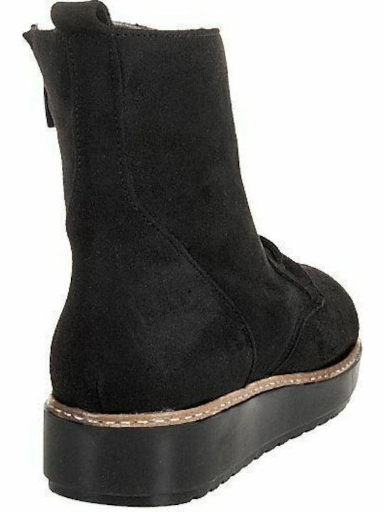 Suede Women's Ankle Boots Black