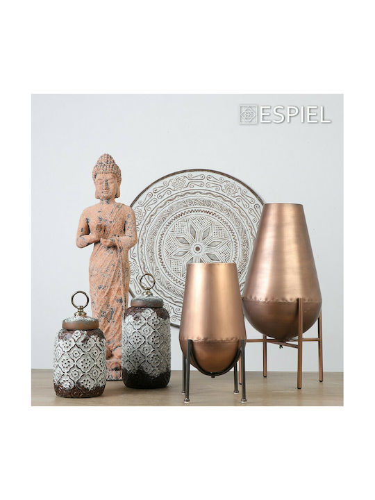 Espiel Metallic Vase Μπρονζέ 25x25x55cm