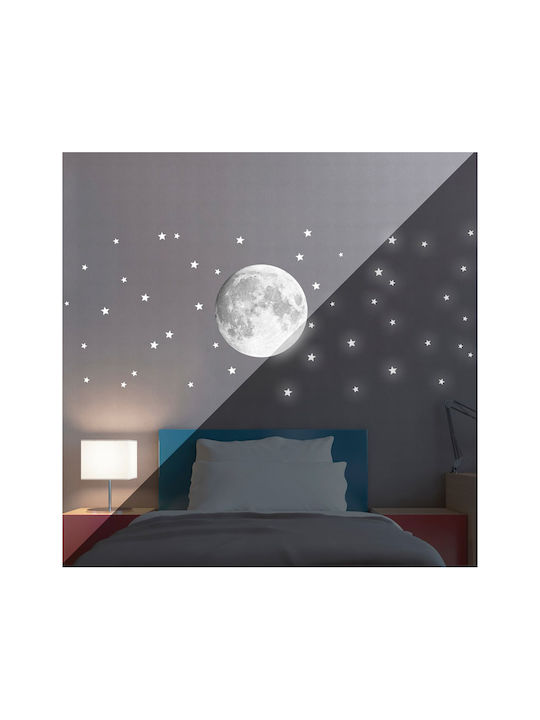 Ango Kinder Wandsticker Wand Leuchtend Moon 215x80cm