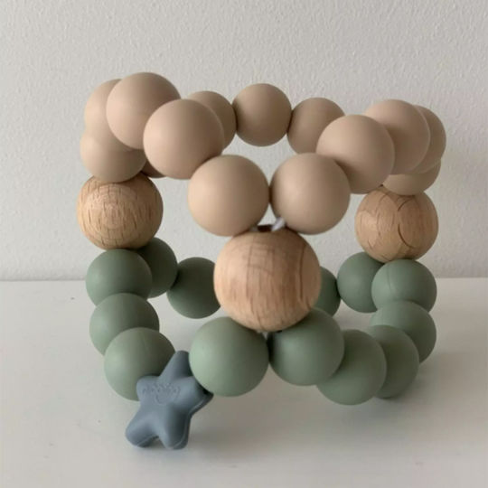Nibbling Sage Oat Teether for Teething Relief Wooden for 3 Months+