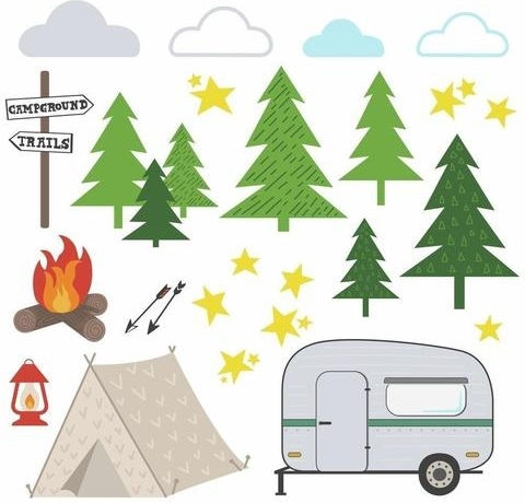 RoomMates Decor Детска стикерна за стена Стена Camping