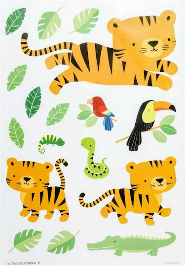 A Little Lovely Company Kinder Wandsticker Wand Jungle Tiger 17Stück