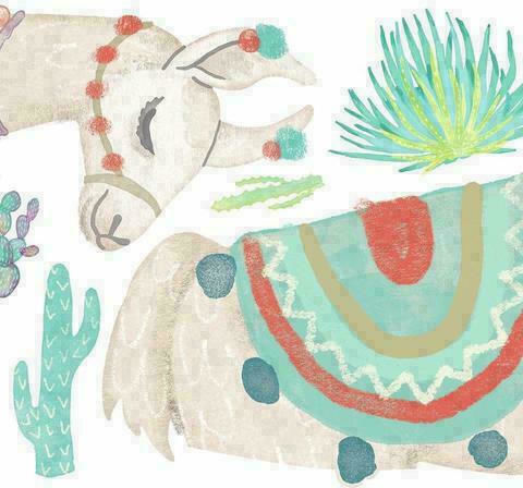 RoomMates Decor Autocolant Decorativ pentru Copii Perete Watercolor Llama 67x98buc 28buc