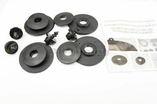 Rezaw Plast Set of Front and Rear Mats 4pcs Tray Type for Fiat 500 2007+ Black