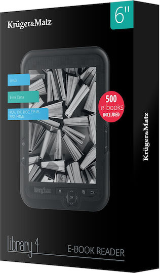 Kruger & Matz Library 4 6" (8GB) Μαύρο