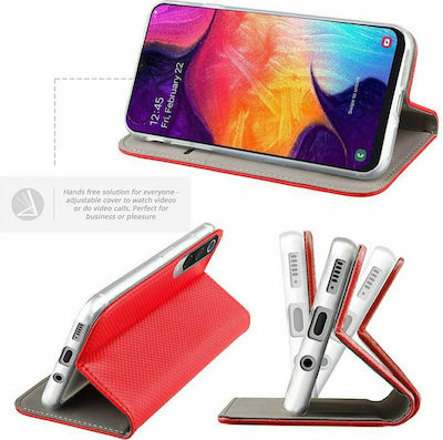 Smart Magnet Synthetic Leather Book Red (Galaxy A6+ 2018)