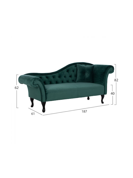 Niovi Винтидж Релакс стол Кадифе Cypress Green Д187xШ61xВ82cm