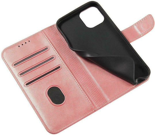 Hurtel Magnet Elegant Book Δερματίνης Ροζ (Redmi Note 9T)