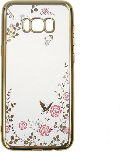Forcell Diamond Garden Back Cover Σιλικόνης Χρυσό (Galaxy S8+)