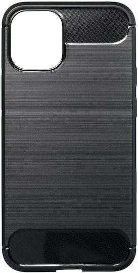 Forcell Carbon Back Cover Σιλικόνης Μαύρο (iPhone 12 mini)