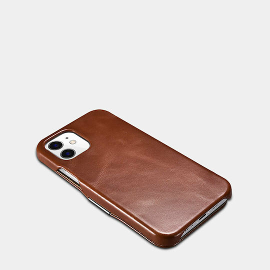 iCarer Side-Open Genuine Leather Book Δερμάτινο / Δερματίνης Καφέ (iPhone 12 mini)
