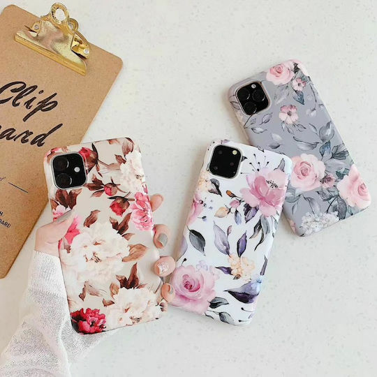 Tech Protect Floral Back Cover Σιλικόνης Λευκό (Galaxy A42)