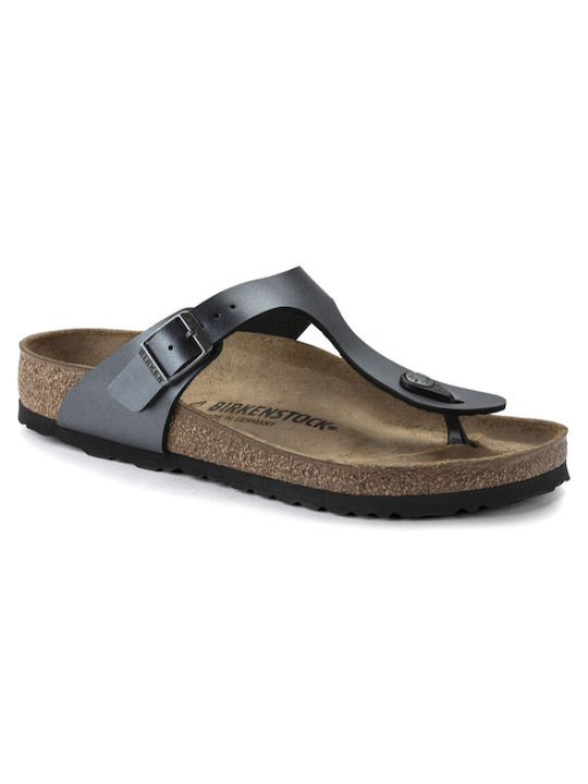 Birkenstock Gizeh Γυναικεία Σανδάλια Ανατομικά σε Μαύρο Χρώμα